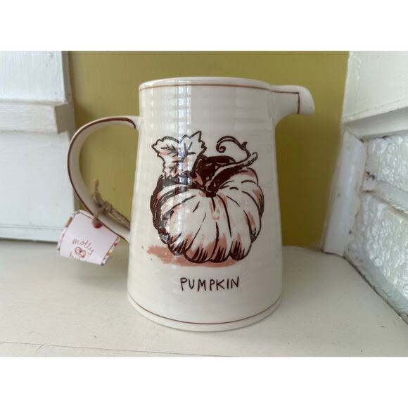 NWT Molly Hatch Pumpkin Harvest 56 Ounce Ceramic Pitcher - Picture 1 of 13